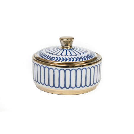 Decorative box Romimex Blue White Porcelain 15 x 11 x 15 cm