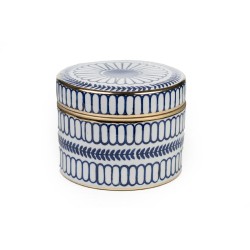 Boîte Décorative Romimex Bleu Blanc Porcelaine 18 x 13 x 18 cm