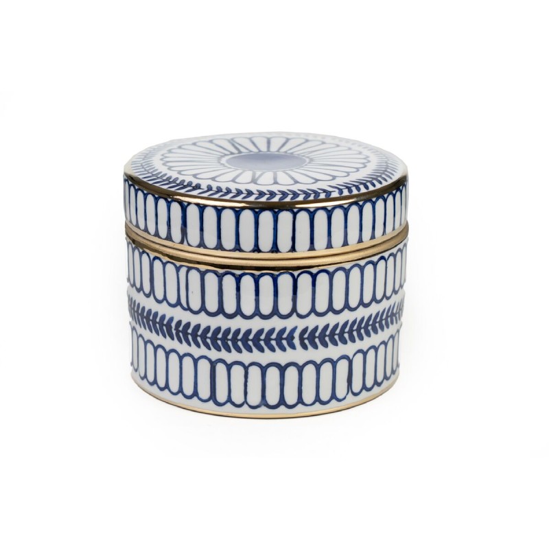 Decorative box Romimex Blue White Porcelain 18 x 13 x 18 cm