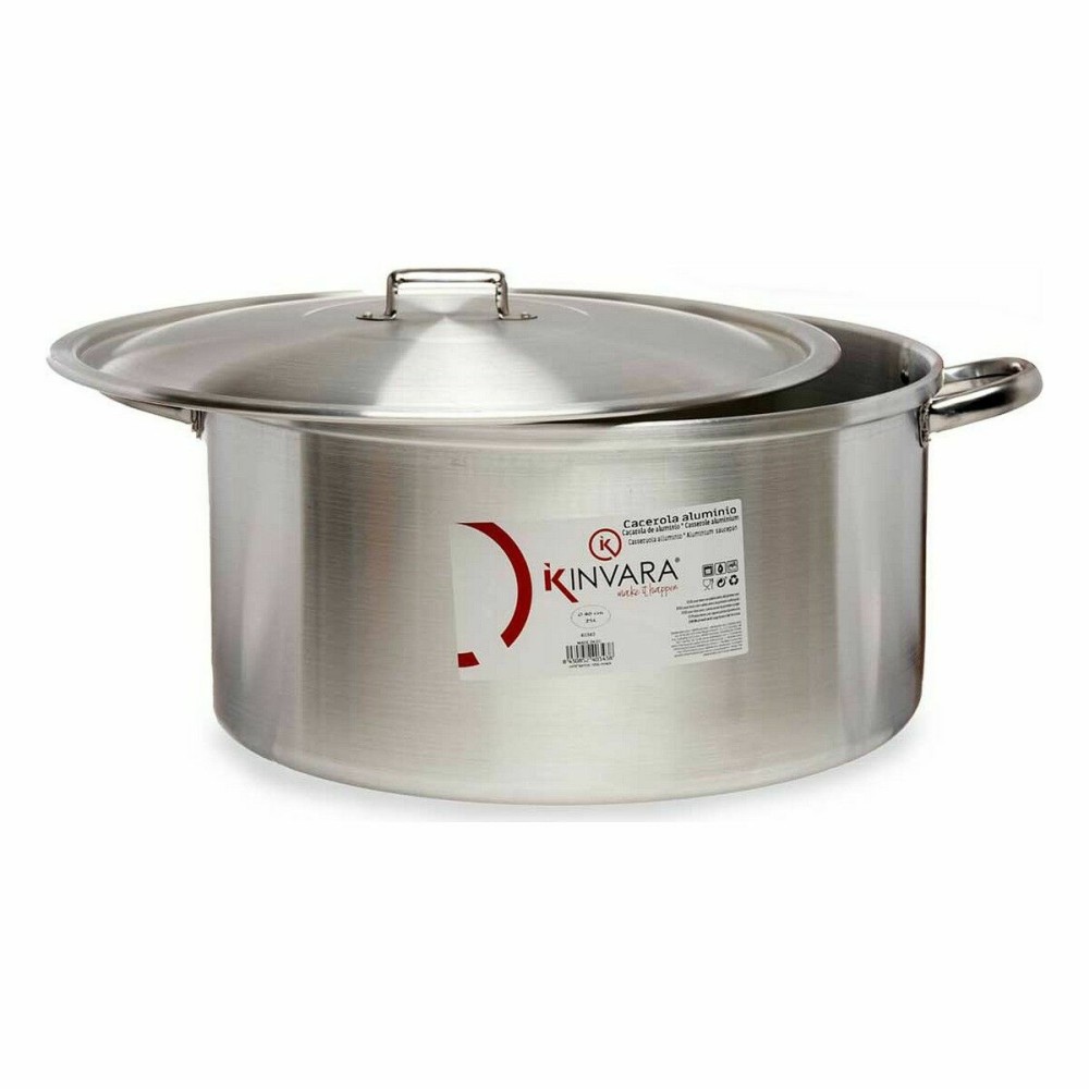 Topf mit Deckel Kinvara 100015 Silberfarben 53 x 24 x 43 cm (3 Stück)