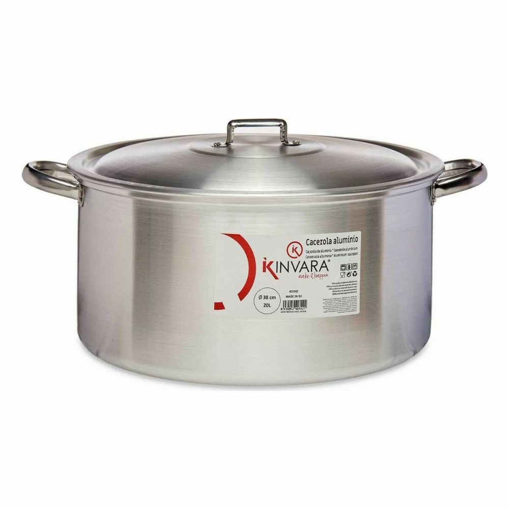 Casserole avec Couvercle Kinvara 100014 Argenté 20 L (3 Unités)