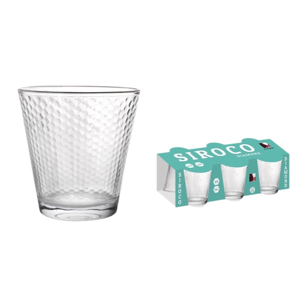 Set of glasses La Mediterránea Siroco diamonds 6 Pieces (12 Units)