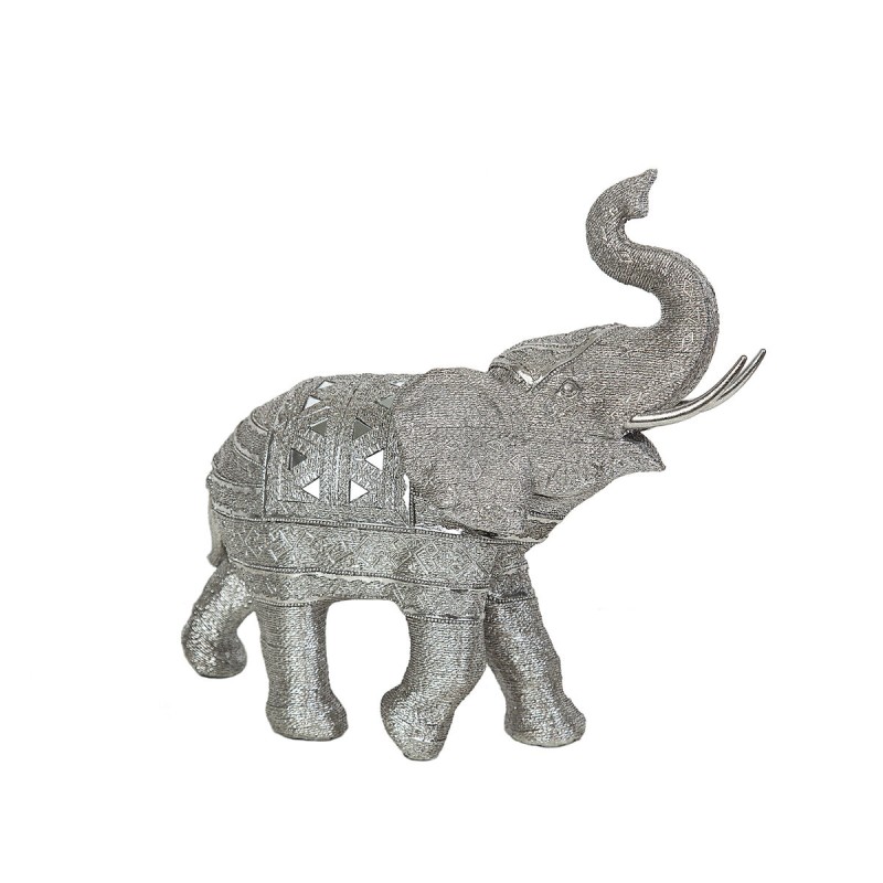 Decorative Figure Romimex Silver Elephant 39 x 35 x 15 cm