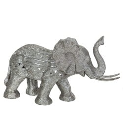 Decorative Figure Romimex Silver Elephant 48 x 28 x 17 cm