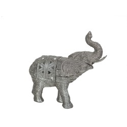 Deko-Figur Romimex Silberfarben Elefant 31 x 28 x 11 cm