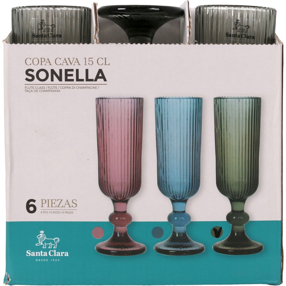 Champagne glass Santa Clara Sonella Green (36 Units)