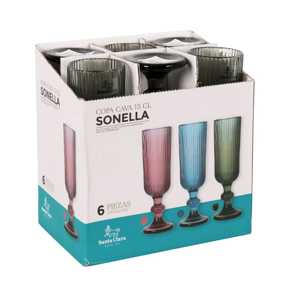 Champagne glass Santa Clara Sonella Green (36 Units)