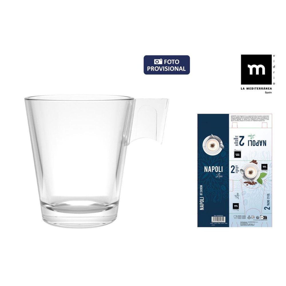 Set of Mugs La Mediterránea Napoli liso 2 Pieces (36 Units)