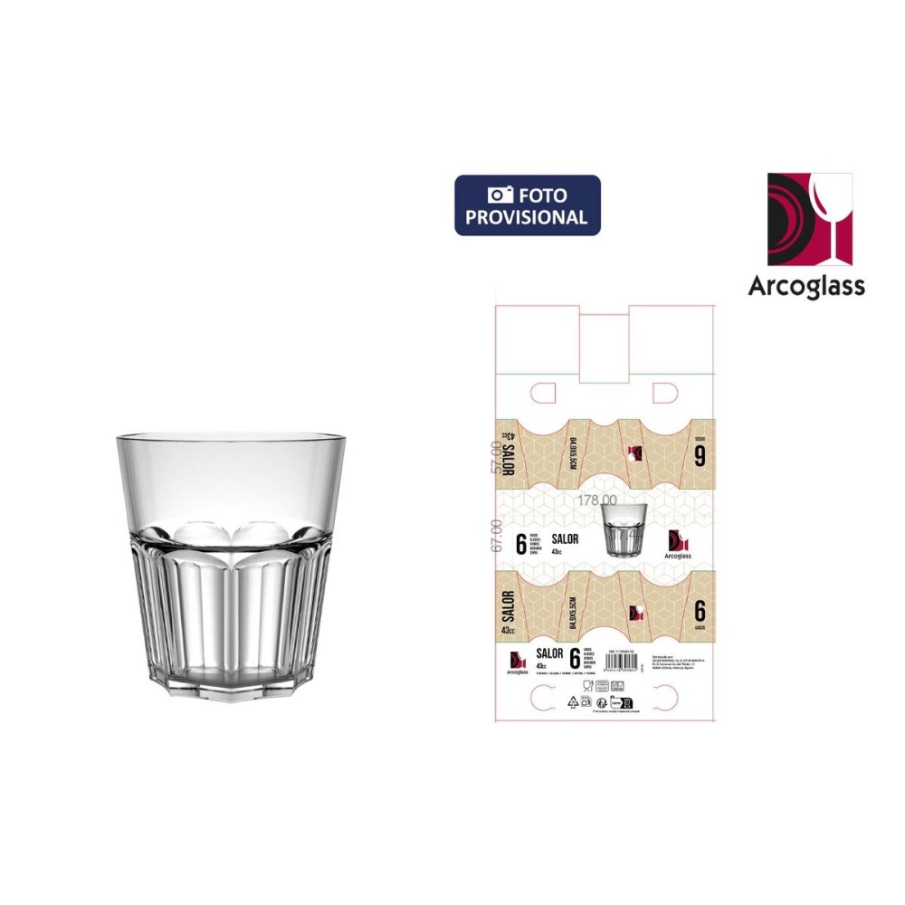 Set of Shot Glasses La Mediterránea Salor 6 Pieces (12 Units)