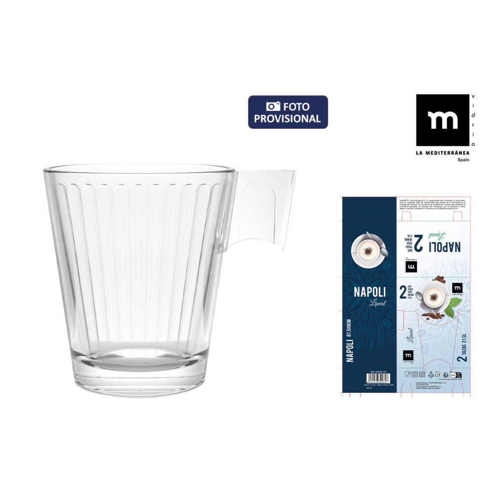 Set of Mugs La Mediterránea Napoli lineal 2 Pieces (36 Units)