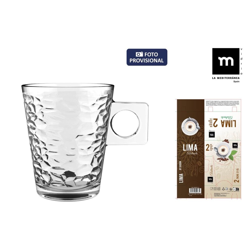 Set of Mugs La Mediterránea Lima abstracto 2 Pieces (36 Units)