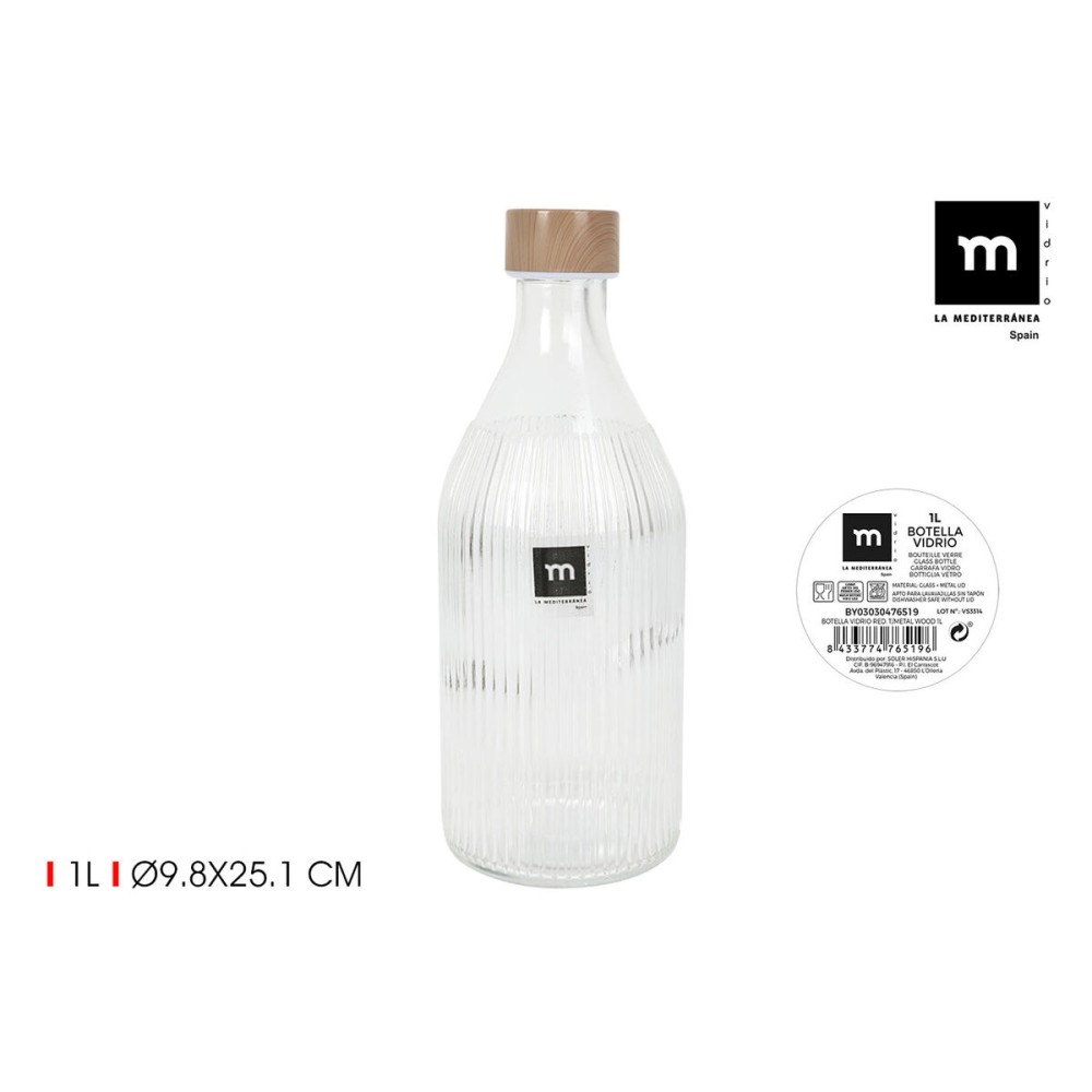 Bouteille en Verre La Mediterránea Métal verre 1 L (24 Unités)