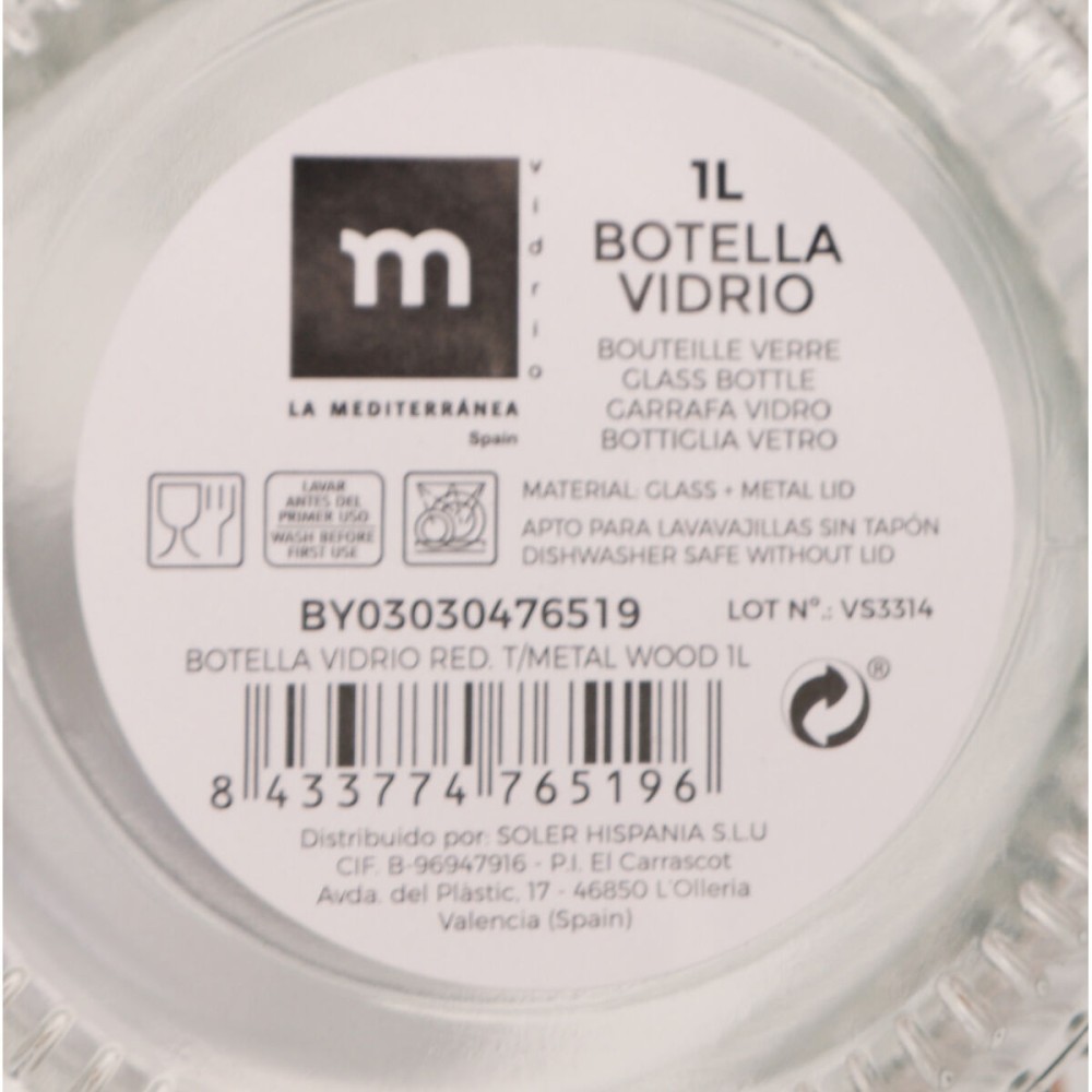 Bouteille en Verre La Mediterránea Métal verre 1 L (24 Unités)