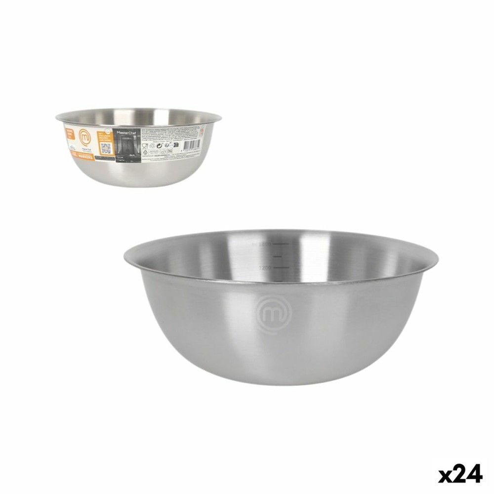 Schüssel MasterChef Edelstahl 2 L 2L 22 x 8,7 cm (24 Stück)