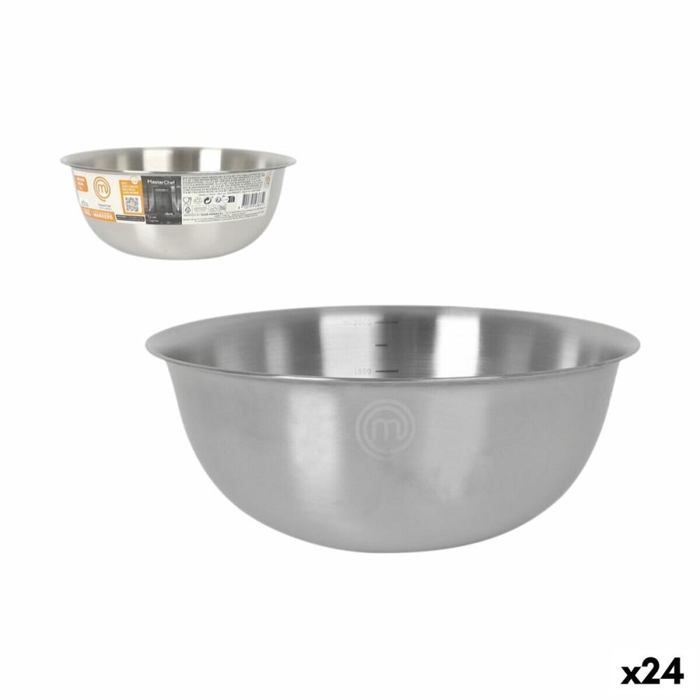 Schüssel MasterChef Edelstahl 3 L 24 x 10 cm (24 Stück)