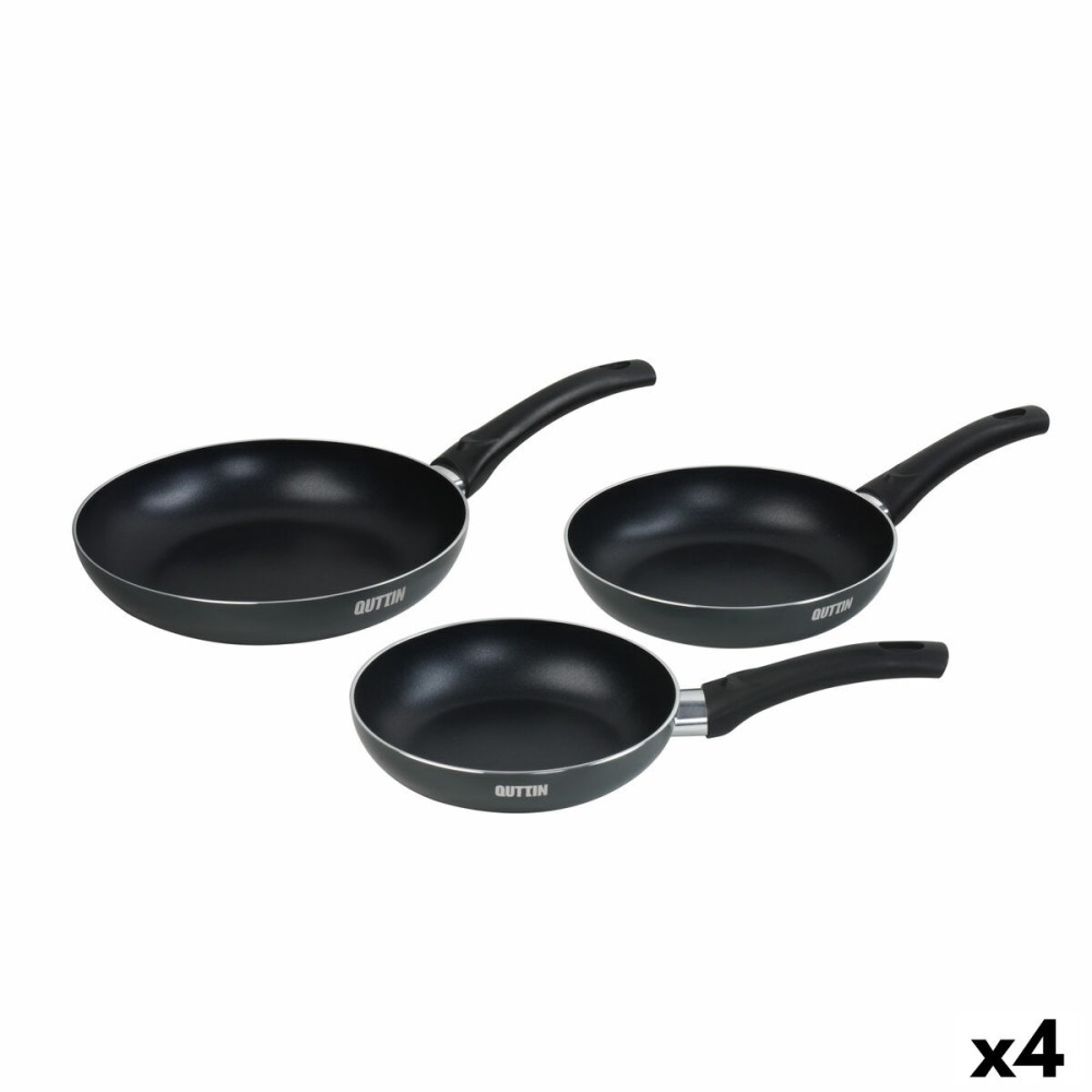 Set of pans Quttin Aluminium 24 cm 3 Pieces (4 Units)