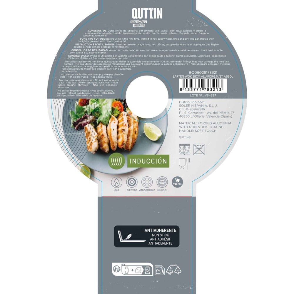 Wok Pfanne Quttin 28 cm (6 Stück)