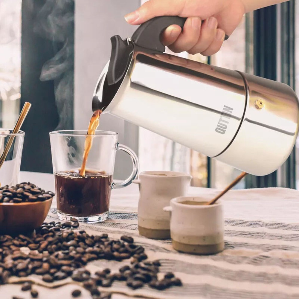 Italienische Kaffeemaschine Quttin 4 Kopper (6 Stück)