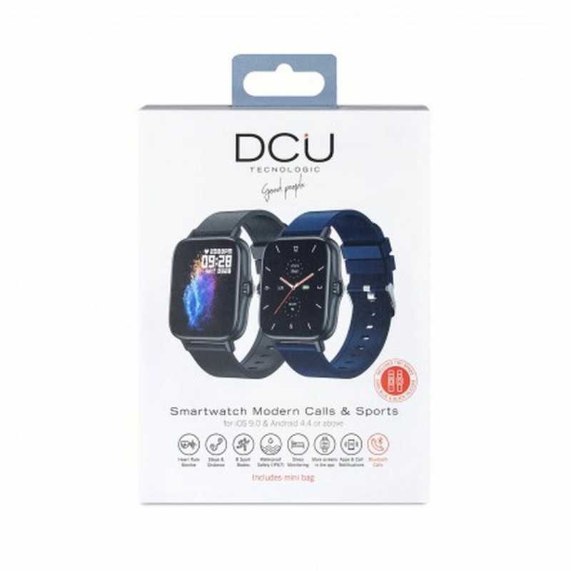 Smartwatch DCU MODERN CALLS & SPORT 1,7" Marineblau 28 mm 1" Blau Schwarz Schwarz/Weiß