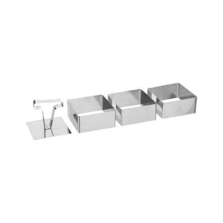 Serving mould Secret de Gourmet Silver Stainless steel 8 x 4 cm 8 x 8 x 4 cm (2 Units)