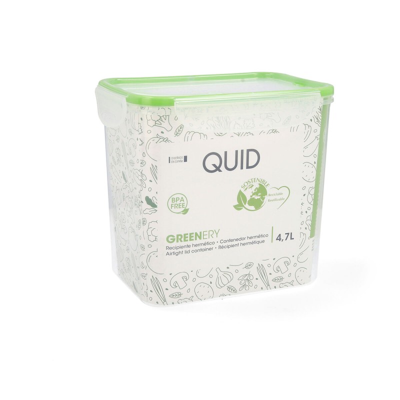 Boîte à lunch hermétique Quid Greenery Transparent Plastique 4,7 L (4 Unités) (Pack 4x)