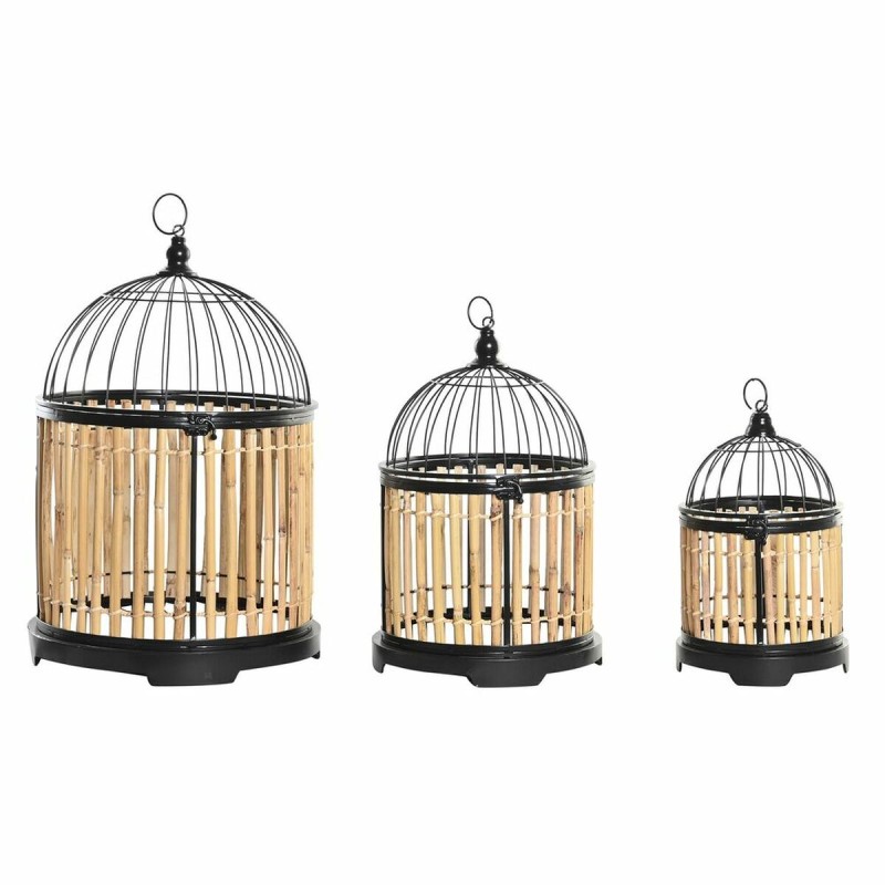 Decorative cage DKD Home Decor Natural 38 x 38 x 61,6 cm (3 Pieces)