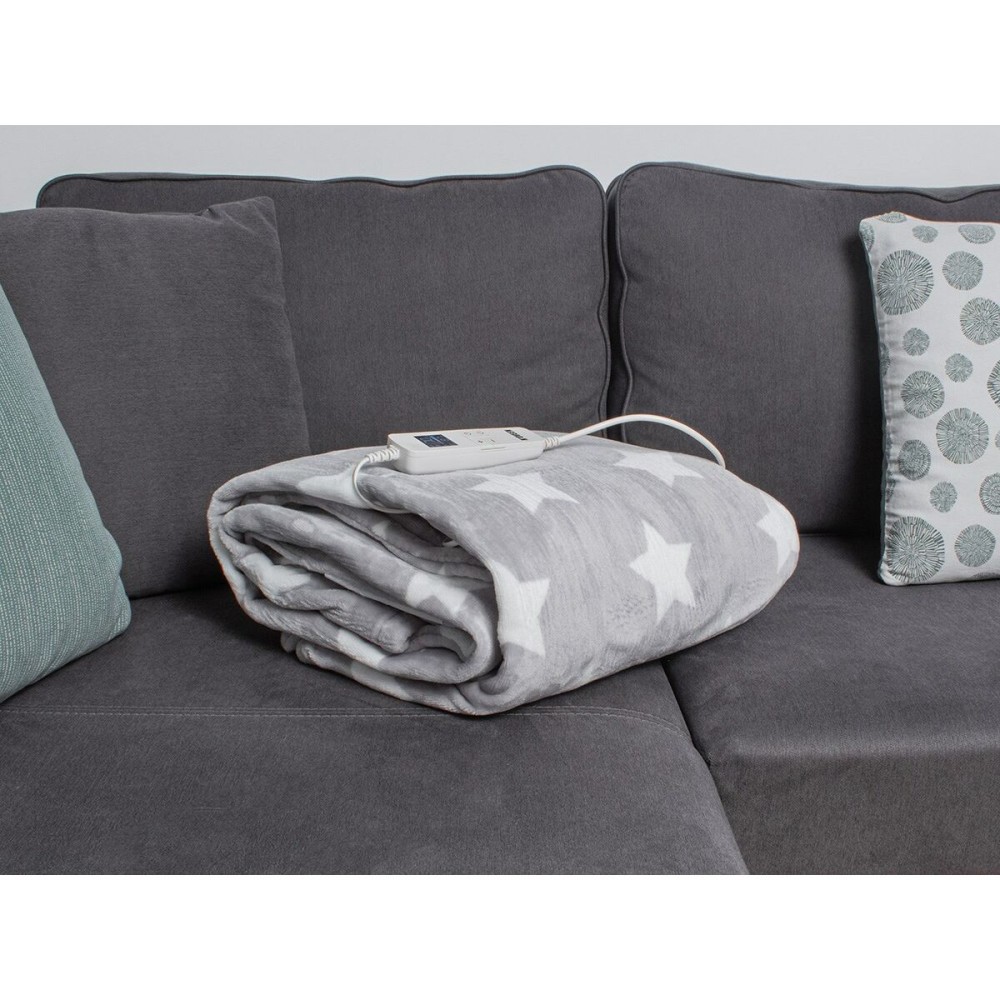 Couverture Chauffante N'oveen EB651 180 x 130 cm Gris Etoiles