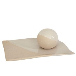 Centre de Table Romimex Blanc Beige 32 x 5 x 24 cm Rectangulaire