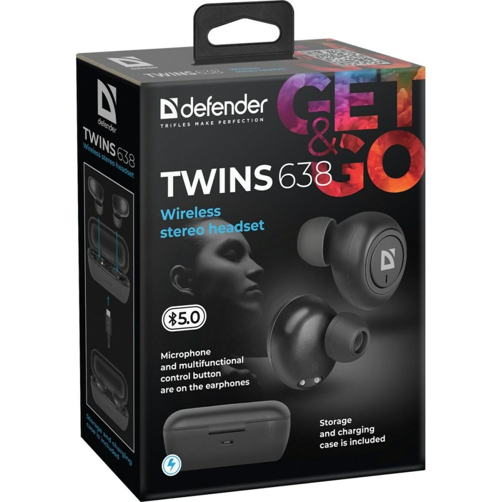Bluetooth in Ear Headset Defender Twins 638 Schwarz