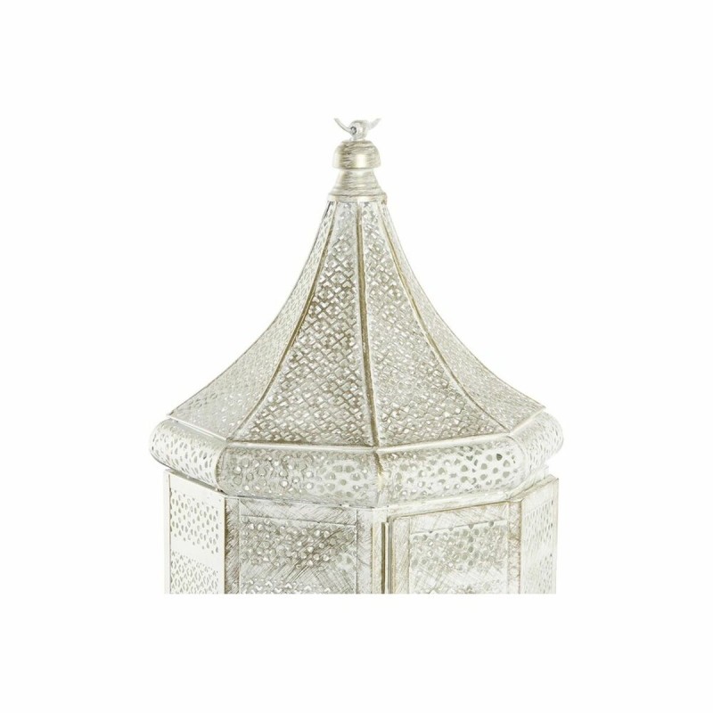 Lantern DKD Home Decor 2 Units White Golden Metal Crystal Arab Aged finish 30 x 30 x 71 cm (2 Units)