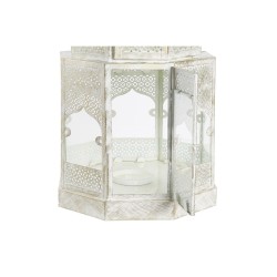 Lanterne DKD Home Decor 2 Unités Blanc Doré Métal Verre Arabe Finition vieillie 30 x 30 x 71 cm (2 Unités)