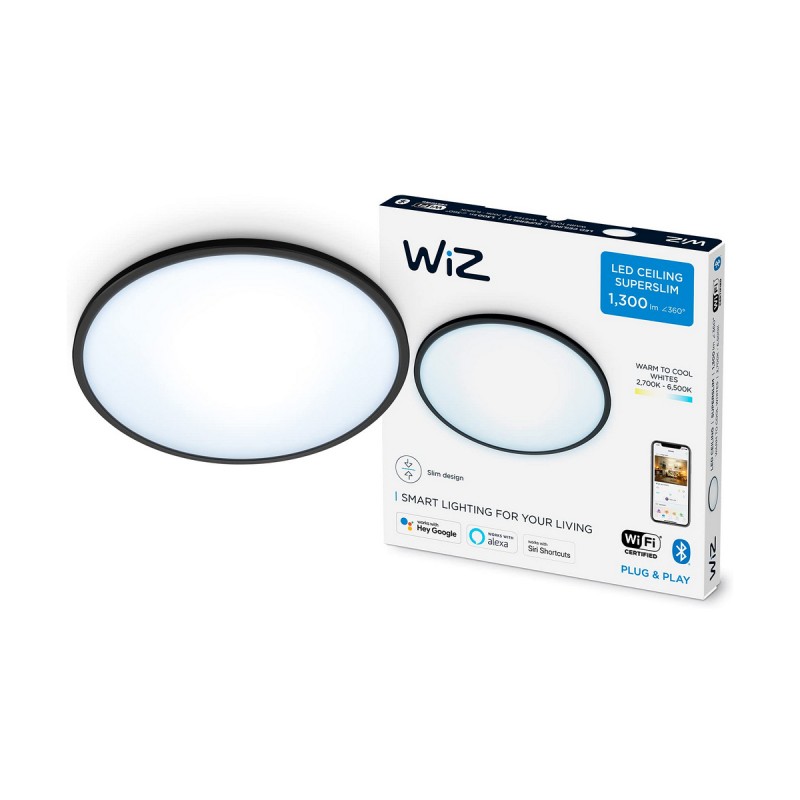 Suspension Philips Wiz 14 W ø 24,2 x 2,3 cm Blanc Noir Multicouleur Métal Aluminium (2700 K) (6500 K)