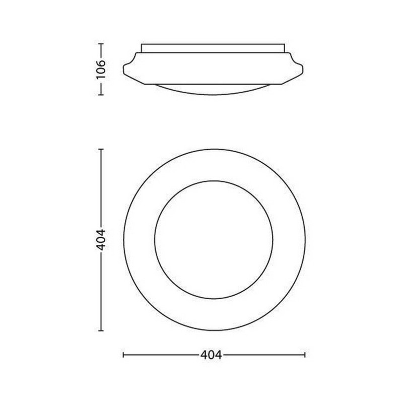 Ceiling Light LED Philips Cinnabar White Plastic (40,4 x 10,6 cm) 20 W