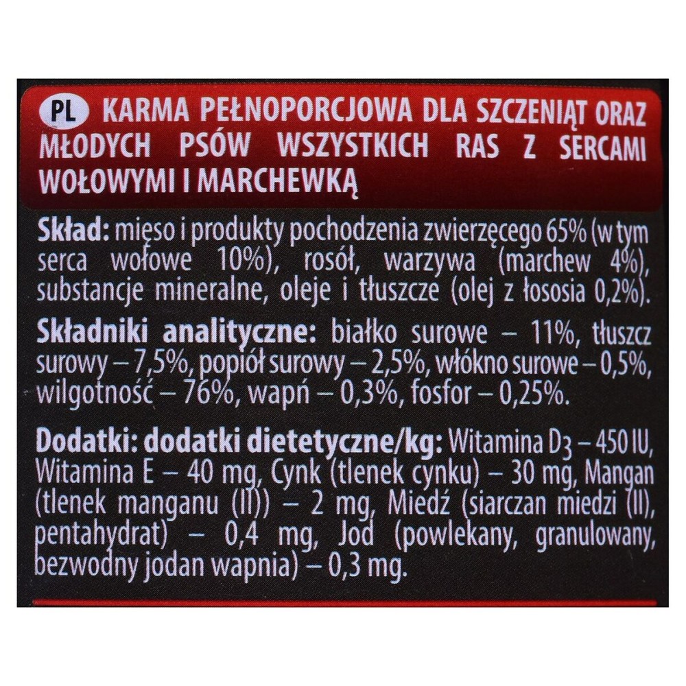 Wet food Dolina Noteci Piper Junior beef Veal Carrot 400 g