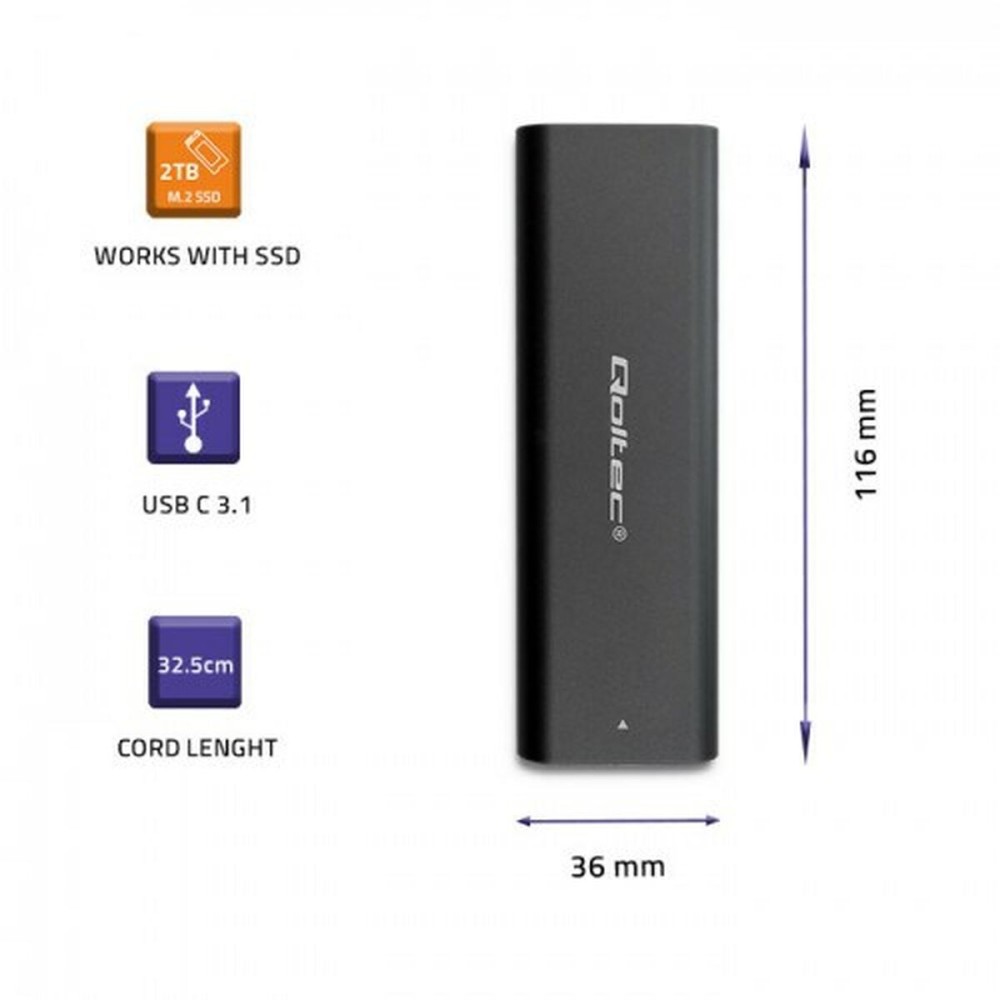 Boîtier Externe Qoltec 50311 Noir