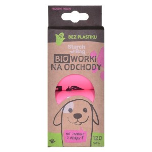 Waste bag Starch Bag 961810 Pink (120 Pieces)