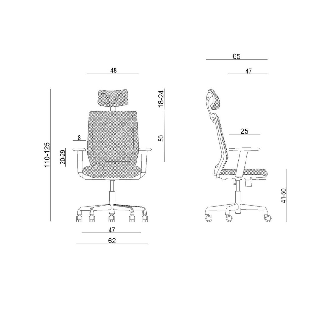 Chaise de Bureau Unique ESTA FS02-1H Noir