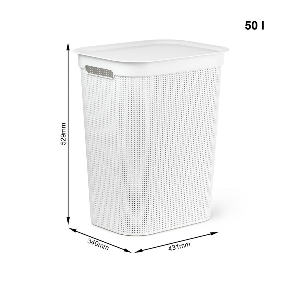 Panier à linge Rotho Brisen Blanc 50 L Plastique