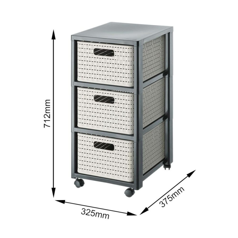 Étagère Rotho Country Anthracite polypropylène Plastique