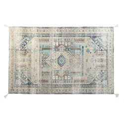 Tapis DKD Home Decor Finition vieillie Bleu Coton Arabe (120 x 180 x 1 cm)