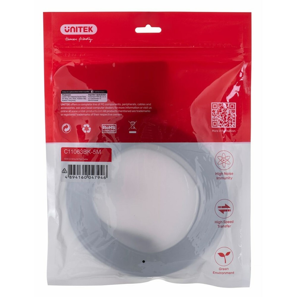 Câble HDMI Unitek C11063BK-5M Noir 5 m