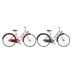 Figurine Décorative DKD Home Decor 79,5 x 4 x 47 cm Rouge Noir Bicyclette Vintage (2 Unités)