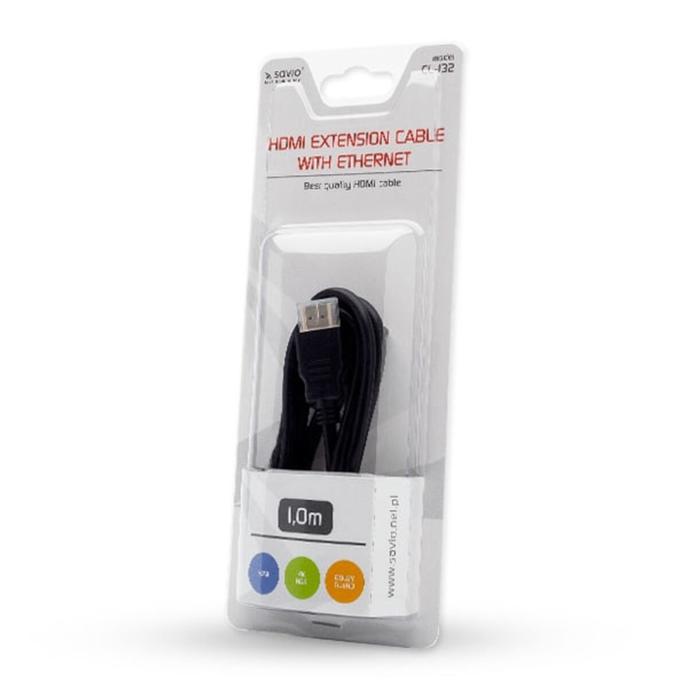 Câble HDMI vers HDMI Savio CL-132 Noir 1 m