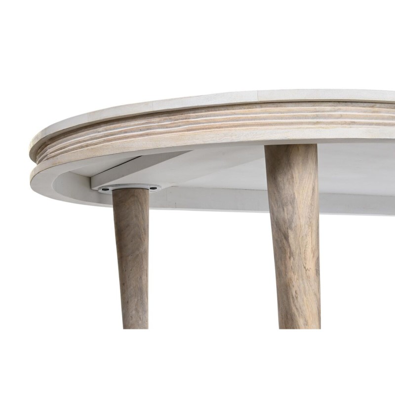 Table de Salle à Manger DKD Home Decor Blanc Doré Laiton Bois de manguier 180 x 90 x 76 cm