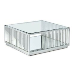 Table Basse DKD Home Decor Transparent Argenté Acier Miroir 100 x 100 x 45 cm