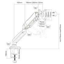 Support de table d'écran Montis ELBRUS MT014 Noir 32" 13"