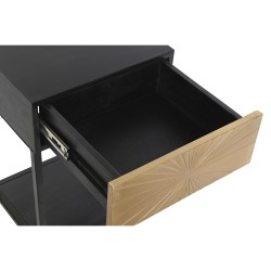 Nightstand DKD Home Decor Golden 35 x 40 x 55 cm Black Metal Wood