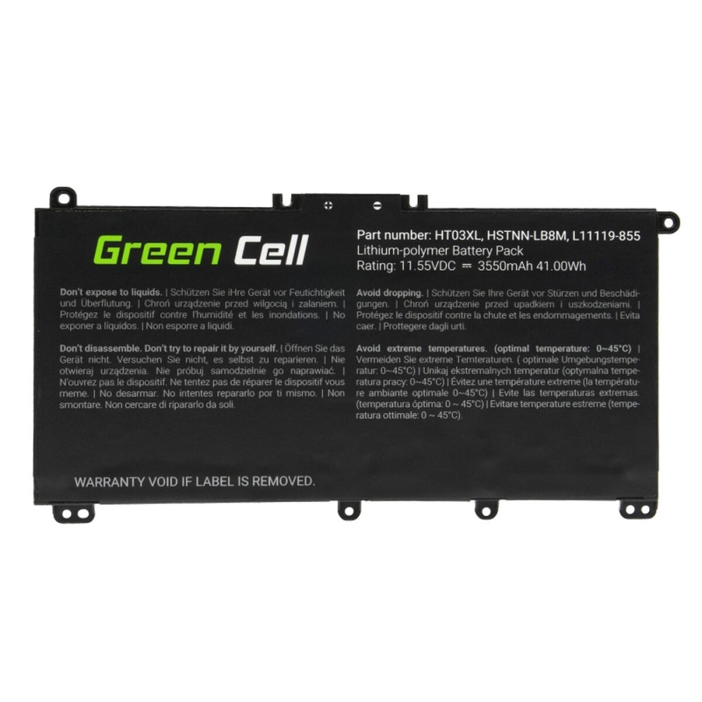 Laptop Battery Green Cell HP163 Black 3400 mAh