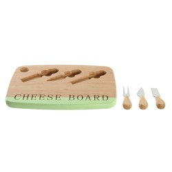 Plateau à fromages DKD Home Decor Bambou Acier inoxydable 33,5 x 24 x 2 cm (3 Unités)