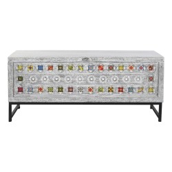 Chest DKD Home Decor Ceramic Grey White Mango wood (116 x 40 x 50 cm)